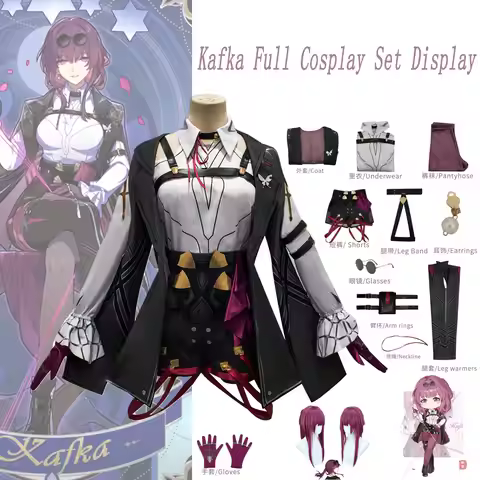 Honkai Star Rail Cosplay Costume Honkai Kafka Cosplay Costume Helloween Party Suit with Wig Kafka Ou