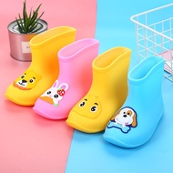 KY/💯New Plastic Jelly Children's Rain Boots Korean Cartoon Casual Student Rain Boots Non-Slip Waterproof Boys and Girls
