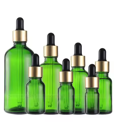 1x 10x Green Glass Dropper Bottle 5/10/15/20/30/50/100ML Serum Essential Oils Perfume Refill Liquid 