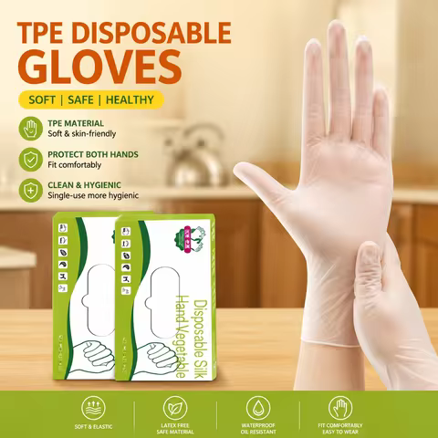 TPE Thickened Wear-resistant Gloves Disposable Gloves Food Grade Thickened Plastic Hair Dye Gloveslm