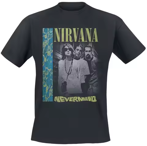 Nirvana Retro Print T-shirt - A Retro Band Rock Metal Element Street Hip-hop Enthusiast T-shirt.