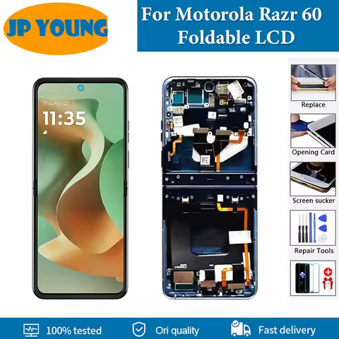 6.9" AMOLED For Motorola Razr 60 Foldable LCD Touch Screen Digitizer AssemblyFor Motorola Razr 2025 