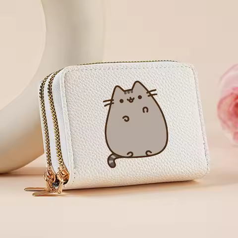 Cute Pusheens Wallets for Women Anime Network Popular Print Good-looking Money Bag Female Portable K