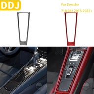 For Porsche Boxster Cayman 718 982 2016-2022 Car Shift Panel Sticker Carbon Fiber Interior Car Acces