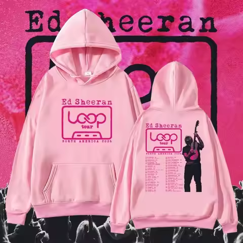 2026 Ed Sheeran Loop Tour Hoodie Oversize Y2k Pullover Men Women Thick Warm Sweatshirt Street Hip Ho