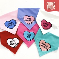 Candy Hearts Customizable Pet Bandana for Dogs and Cats Valentines Collection