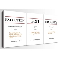 GRIT Execution Urgency Quote Positive Affirmation Motivational Wall Art Inspirational Wall Art Paint