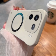 Jingsanc เคสสำหรับ VIVO โทรศัพท์ไร้กรอบ IQOO 12 5G กล้องพีซีแข็งผิวเกล็ดน้ำแข็งกันกระแทกแบบบางพิเศษฝ