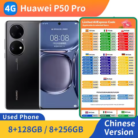 Huawei P50 Pro 4g SmartPhone 6.6-inches Screen HarmonyOS 4360mAh Battery Original Used Phone