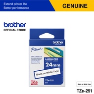 Brother Label Tape TZE เทปพิมพ์อักษร เคลือบพลาสติก เคลือบลามิเนต ขนาด 24 มม. | เทปแท้ กันน้ำ ทนสารเค