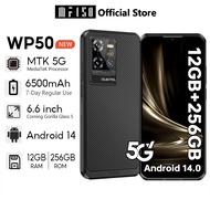 OUKITEL WP50 5G Android 14 12GB+256GB Mobiles 6.60" HD+ 6500mAh 48MP+2MP+0.3MP NFC 12mm Ultra+thin B