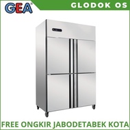 Upright Freezer Gea Urf-1200-4d Kulkas 4 Pintu 6 Rak Garansi Resmi