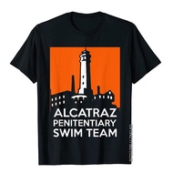 Alcatraz Penitentiary Swim Team San Francisco T-Shirt Normal Tops & Tees Cotton Men T Shirt Beach Ne