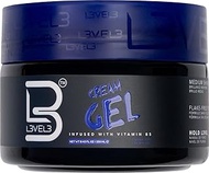 L3VEL3 Cream Hair Gel - Delivers Medium Hold and Volume - Provides Long Lasting Shine - Flake Free F