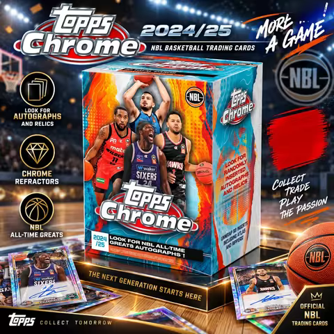 Cards 2024/25 Topps Chrome NBL Basketball Blaster Box, 4 Refractors per Box, National Basketball Lea