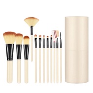 12-In-1 Makeup Brush Set, Practical Tube, Soft Synthetic Fiber, Brush Size 13.5 to 15 Cm