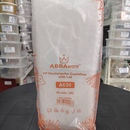 (50PCS) ABBAWARE A650 -Rectangular Disposable Plastic Food Container / Bekas Plastik MAKANAN