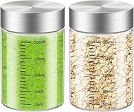 8 Oz Glass Juice Bottles, 2 Pack Glass Bottles with Lids, BPA Free, Borosilicate Glass, Leak Proof L