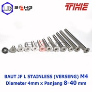 JF L M4 Stainless 304 THE A2-70 (Verseng) Bolts Length 8 to 40 mm