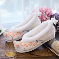 [Miaomiao] [Shengke Embroidered Shoes] Xiamo Plus Velvet Autumn Winter Ancient Style Hanfu Shoes Lac