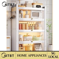 MTBT SSL Kitchen Cabinet Storage Cabinet Shelf, Floor Type, Multi-layer Multi-functional with Door, Dishes, Pans, Appliances, Aux JP