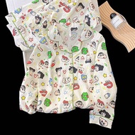 H-apparel shop Sleepwear Set Cartoon Design Short Sleeves + Shorts Lightweight And Comfortable Fabri