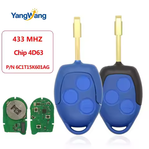 YangWang World Car Remote Control Key For Ford Transit MK7 WM VM 2006-2014 P/N:6C1T15K601AG 4D63 Chi
