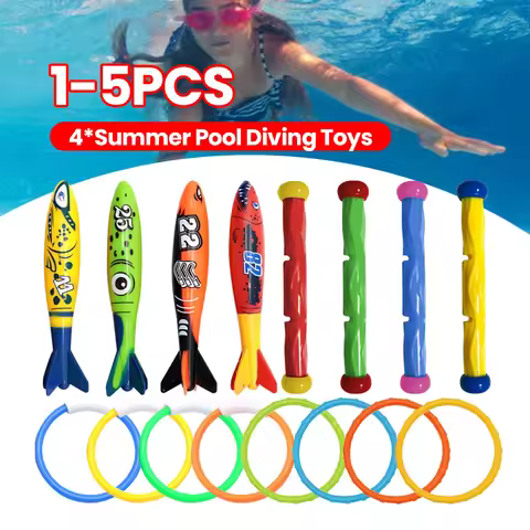 4Pcs Pool Games Sinking Multicolor Cartoon Pool Sinking Creative Swim Dive Set Swimming Pool Accesso