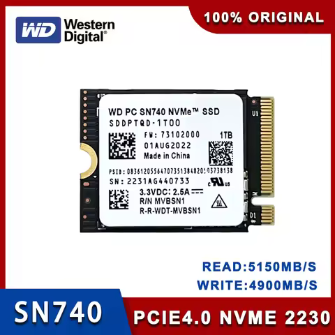 Western Digital WD SN740 2TB 1TB 512GB M.2 SSD 2230 NVMe PCIe Gen 4x4 SSD for Microsoft Surface ProX