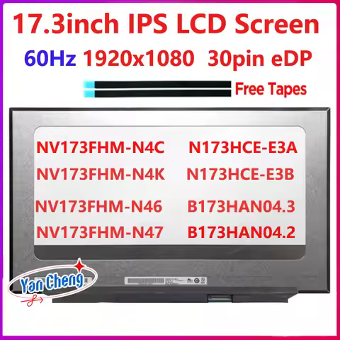 17.3 inch IPS Laptop LCD Screen B173HAN04.2 B173HAN04.3 N173HCE-E3A N173HCE-E3B NV173FHM-N46 N47 N4K