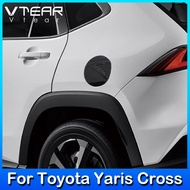 Vtear for Toyota Yaris Cross 2024 2025 Car Fuel Tank Cover Decorative Patch Plastic Chrome Plating Carbon Fiber Pattern Automotive Exterior Modification Parts Accessories