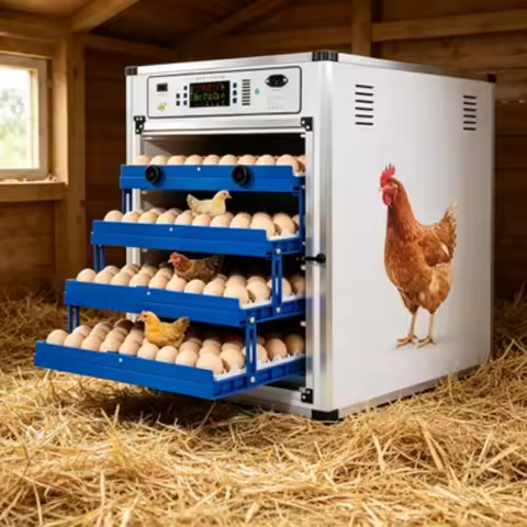 Egg Incubator Solar Dual Power Automatic for Emu Goose Ostrich Chicken Duck 220V New off Grid Poultr