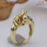 Adam and Eve Ring Fashion Exaggerated Male and Female Character Couple Open Ring Bar Accessory