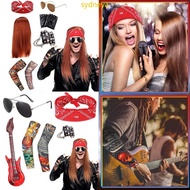 Best Halloween 80s 90s Disco Rock Heavy Metal Costume Punk Gothic Rocker Costume Set