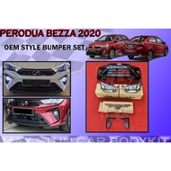 BEZZA 2019-2020 CONVERT SET OEM STYLE FRONT BUMPER HEAD LAMP FOG LAMP COVER GARNISH BEZZA OE BUMPER DEPAN CAR BODYKIT