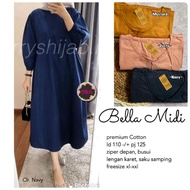 [Promo] Bella Midi Pakian Baju Gamis Dress Bju Dres Gaun Longdres Maxi