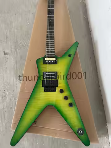 Green Washburn Dime Slime Dimebag Darrell Electric Guitar V-Neck