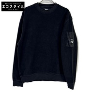 เสื้อสเวตเตอร์คอกลมผ้าฟลีซขัดเงาสีดำ CP Company รุ่น 19CMSS249A 25AW [มือสอง]