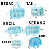 PTT Tas Kosmetik Transparant WASHBAG Pouch Travel Make Up Bag Organizer Dompet Kosmetik Toiletry Wat