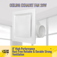 Ceiling Exhaust Fan 26W - 8inch High Performance Rust-Free Reliable & Durable Strong Ventilation