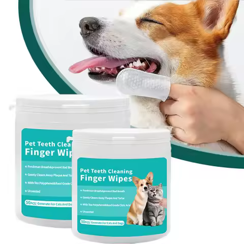 Pet Disposable Cleaning Wipes Dog Teeth Cleaning Finger Wipes Cat Ear and Eye Beauty Wipes Cat Hygie