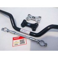 CB 150 R CBR CHROME MOTORCYCLE STEERING BAR BLACK/ STABILIZER RAISER SET HANDLEBAR COVER