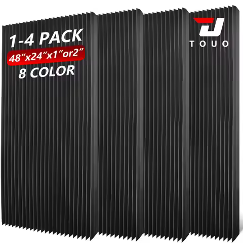 TOUO Acoustic Panels Wedge Foam 47.2"x23.6" 1-4Pack Noise Reducing Soundproof Wall Tiles for Home Th