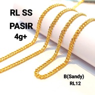 Wing Sing Rantai Leher Pasir Licin Kosong Bajet Fesyen Emas 916/916 Gold Dunhill Hollow Chain 丁沙空心项链