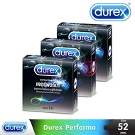 ถุงยางอนามัย Durex performa  ดูเร็กซ์ เพอร์ฟอร์มา ถุงยางอนามัยชะลอการหลั่ง 52.5 แพ็ค 3 กล่อง