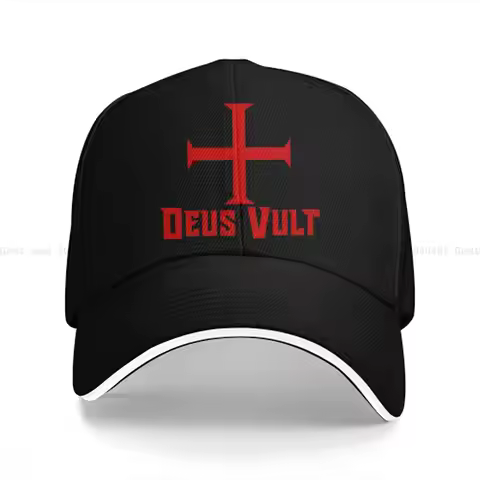 Pure Color Dad Hats Deus Vult Templar Cross Red Men's Hat Sun Visor Baseball Caps Knights Templar Pe