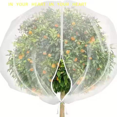 【X】Large Fruits Tree Netting Cover With Zipper And Drawstring Garden Netting Transparent Bird Plant 
