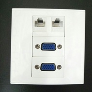 faceplate socket 2 lan cat6 RJ45 VGA 2
