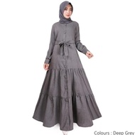 Gamis Nibras Nb 197 Biru Muda Salur / Baju Gamis Nibras Syari Wanita