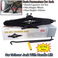Car Tire Scissor Jack 2.0 Ton With Handle Lift Levers For Car Tyre Wheel Jack Lift Repair